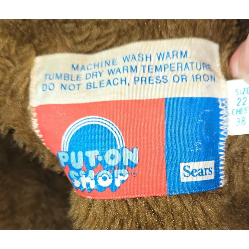 Vintage Distressed Corduroy Coat Put On Show Halloween Costume Prop Sz 22 Brown - Picture 11 of 16